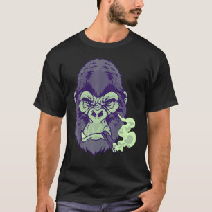 T-shirt Fumer Le Cigar Moyenne Monnaie Choc Gorilla Pour L