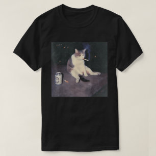 T-shirt Fumer un mème de chat   Triste Vibes Drôle Design