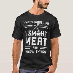 T-shirt Fumer Viande Fumer BBQ Grill Lover Pit Master Fume