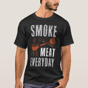 T-shirt Fumer Viande Tous Les Jours BBQ Grill Fumeur Papa 