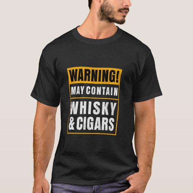 T-shirt Fumeur de cigares Cigare   I Drôle de Whiskey Ciga (Devant)