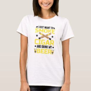 T-shirt Fumeur De Cigars Je Veux Juste Fumer Cigar Et Boir