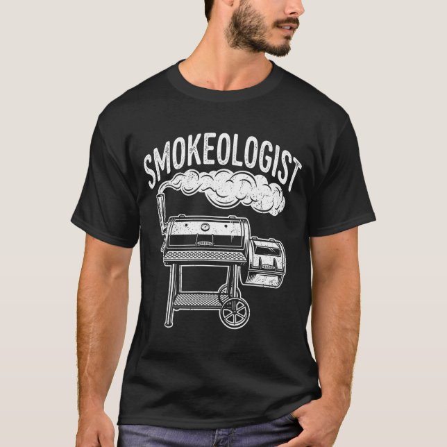 T-shirt Fumeur drôle de Pitmaster BBQ Papa Fumeur (Devant)