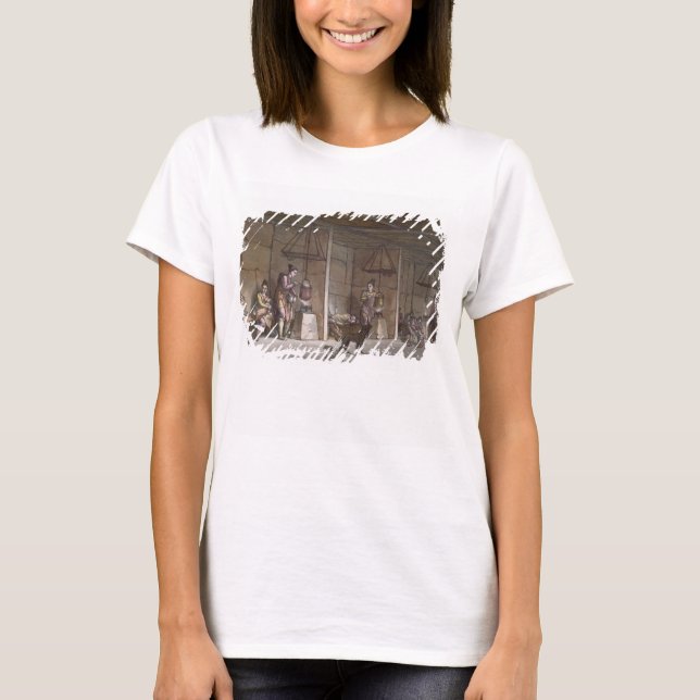 T-shirt Fumeur en Groenland (gravure sur couleur) (Devant)