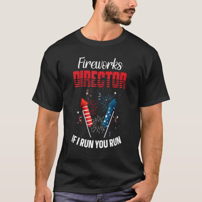 T-shirt Fun 4 juillet Fireworks Directeur Parti (Devant)