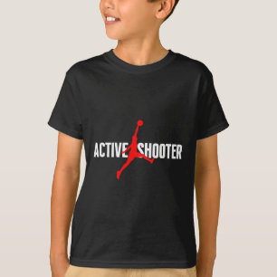 T-shirt Fun Active Shooter Bysketbyll Loisirs Sarcasm Men 