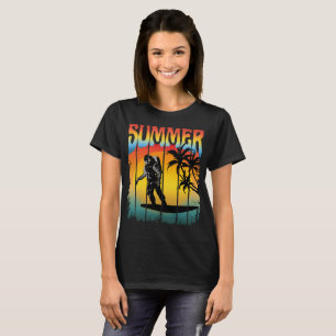 T-SHIRT FUN AMUSANT ASTRONAUTE SOLEIL COUCHANT