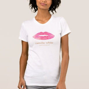 T-shirt Fun Artiste maquillage fille Lèvres de séquence ro