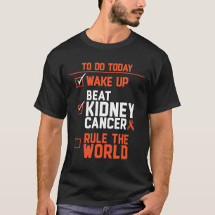 T-shirt Fun Beat Cancer du rein Règle le monde Survivant Q