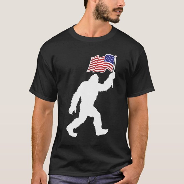 T-shirt Fun BIGFOOT 4 juillet Sasquatch Jour de l'Indépend (Devant)