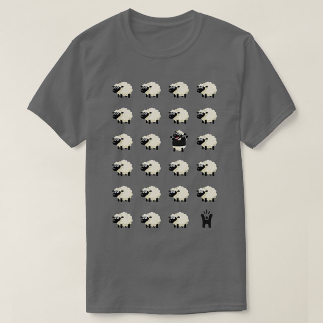 T-shirt Fun Black Sheep HappyMe (Design devant)