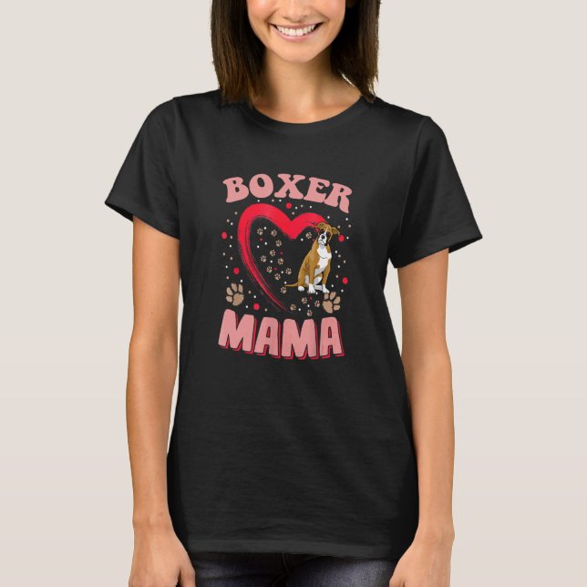 T-shirt Fun Boxer Mama Pet Vêtement Chien Boxer Maman Prés (Devant)