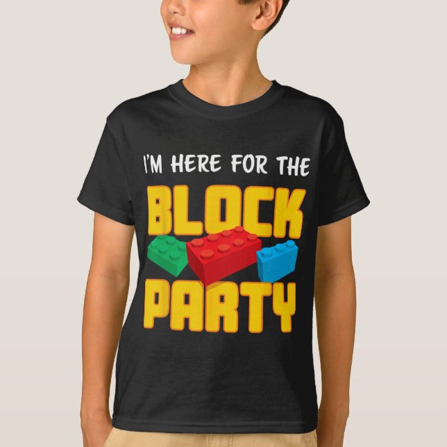 T-shirt Fun Building Blocks Block Party Pre-k Men Women Ki (Devant)