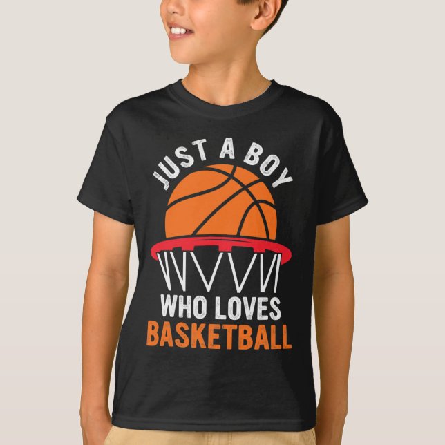 T-shirt Fun Bysketbyll Pour Les Garçons - Juste Un Garçon  (Devant)