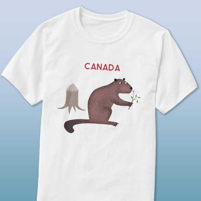 T-shirt Fun Canadian Beaver Canada (Canadian Beaver patriotic Canada t-shirt for animal and wildlife lovers)