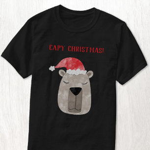 T-shirt Fun Capybara Noël personnalisé