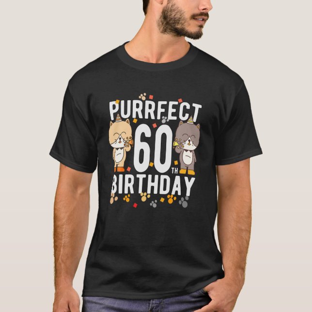 T-shirt Fun Chat Joyeux 60E Anniversaire 60 Anniversaire (Devant)