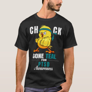 T-shirt Fun Chick Gone Turquoise Ruban Chicken Warrier Pts