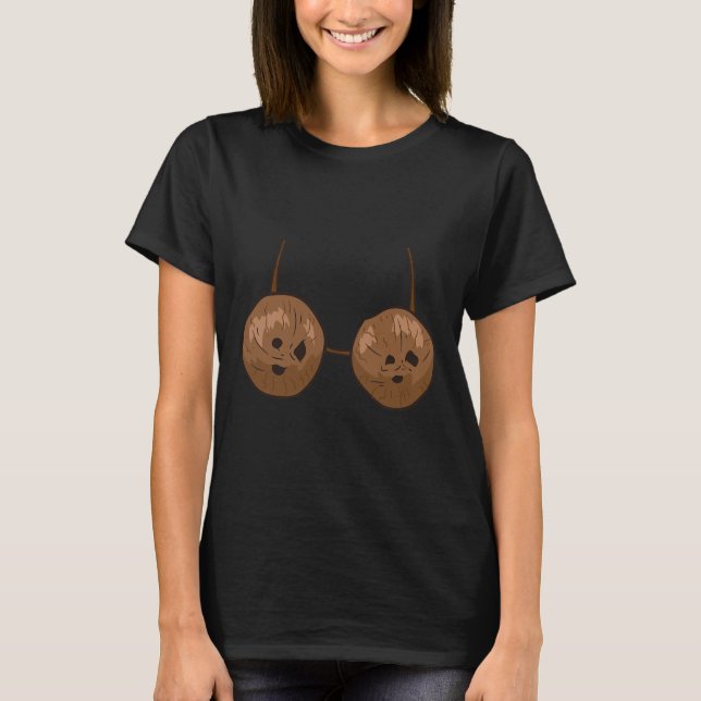 T-shirt Fun Coconut Summer Coconut Bra Fun Halloween Coût (Devant)