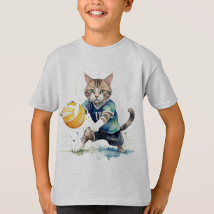 T-shirt Fun Cool Chat Jouer Volleyball Humour animal
