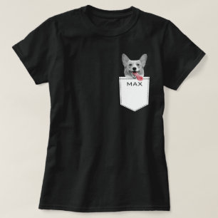 T-shirt Fun Custom Pet photo et nom Pocket