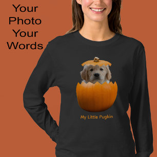 T-shirt Fun Cute Personnalisé Halloween Citrouille Photo C