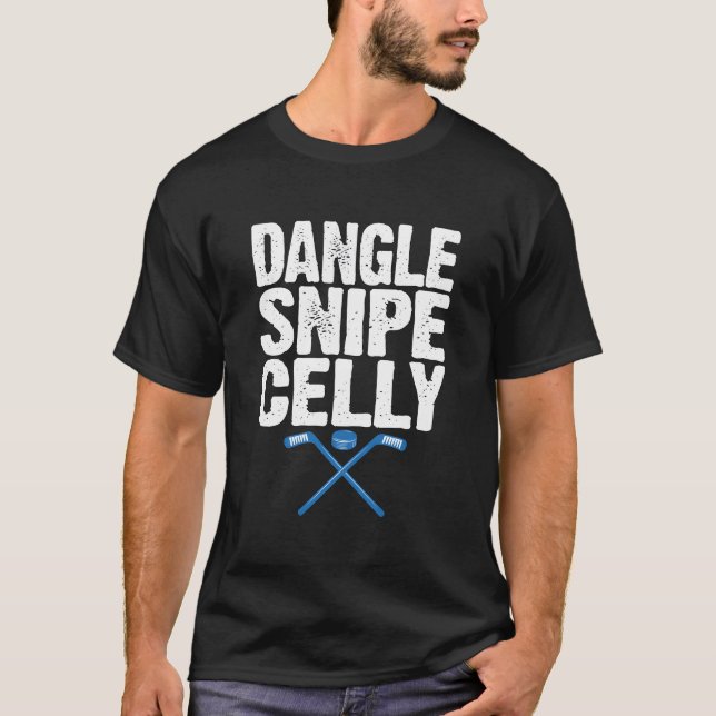 T-shirt Fun Dangle Snipe Celly Quote For Ice Hockey Player (Devant)