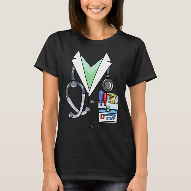 T-shirt Fun Doctor White Lab Coat Costume Halloween Docteu (Devant)