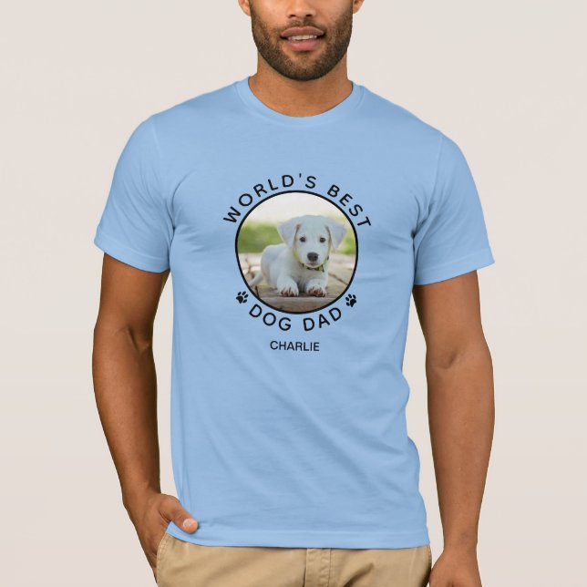 T-shirt Fun Dog Nom photo Empreintes de pattes noirs Perso (Devant)