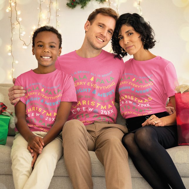 T-shirt Fun Fa La Famille Correspondante Chemises d'équipa (Fun Fa La La Family Matching Christmas Crew Shirts)