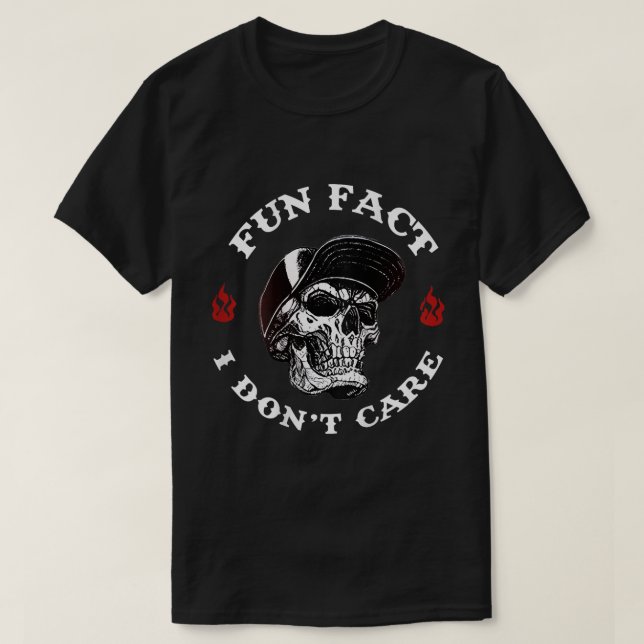 T-shirt Fun Fact I't care Skeleton (Design devant)