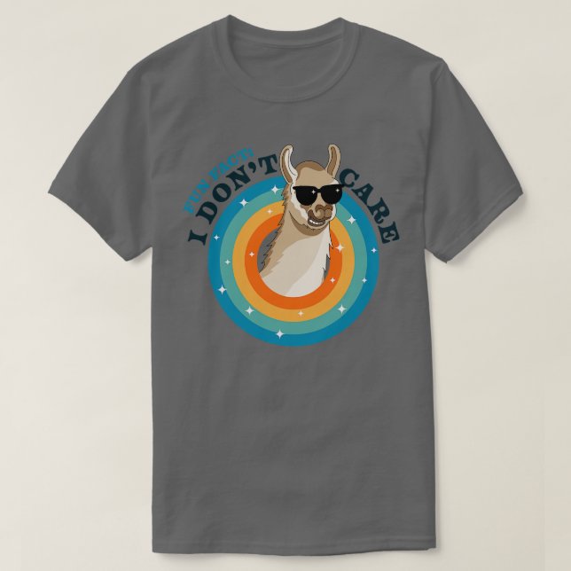T-shirt Fun Fact Je ne m'en soucie pas Drôle Sassy Llama A (Design devant)