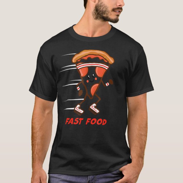 T-shirt Fun Fast Food Pizza RunHeadband Baskets Hung (Devant)