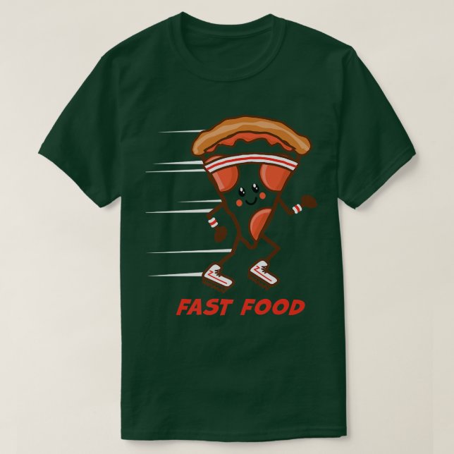 T-shirt Fun Fast Food Pizza RunHeadband Baskets Hung (Design devant)