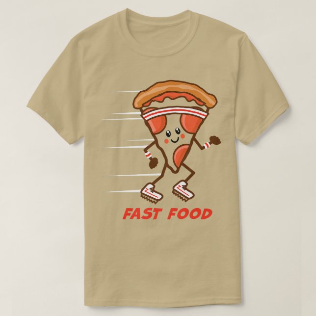 T-shirt Fun Fast Food Pizza RunHeadband Baskets Hung (Design devant)