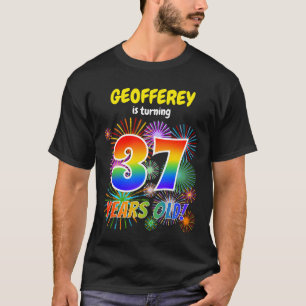 T-shirt Fun Fireworks, Rainbow Look "37", 37e anniversaire