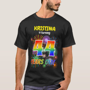 T-shirt Fun Fireworks, Rainbow Look "44", 44e anniversaire