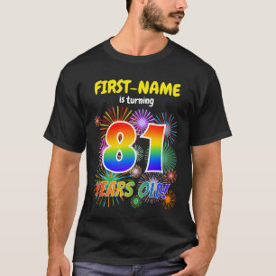 T-shirt Fun Fireworks, Rainbow Look "81", 81e anniversaire