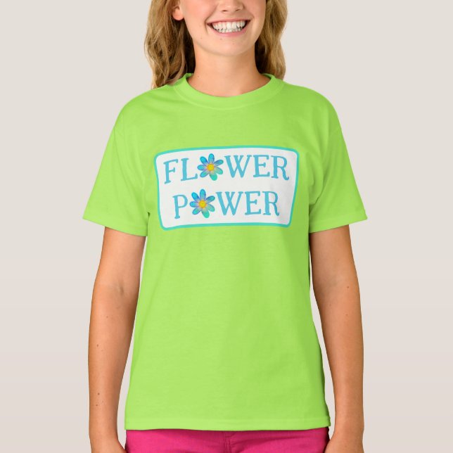 T-shirt Fun Flower Power Girls (Devant)