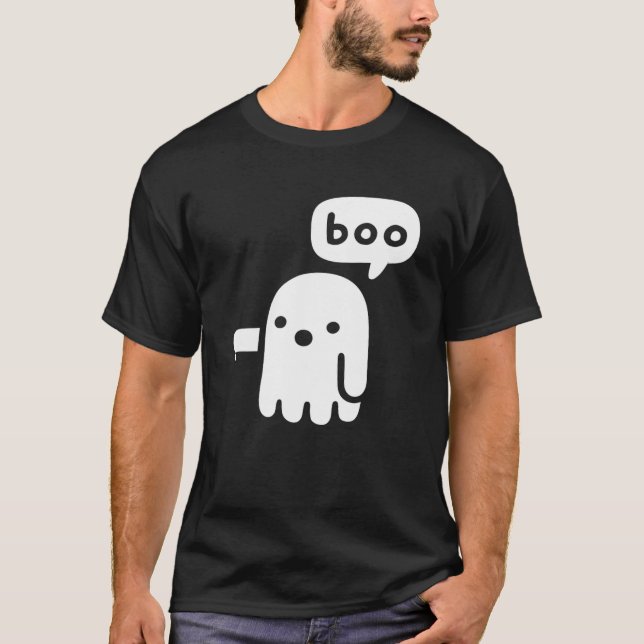 T-shirt Fun Fun Chunky Fantôme De Désapprobation Boo Hallo (Devant)