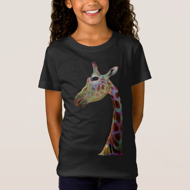 T-Shirt Fun funky coloré Giraffe (Devant)