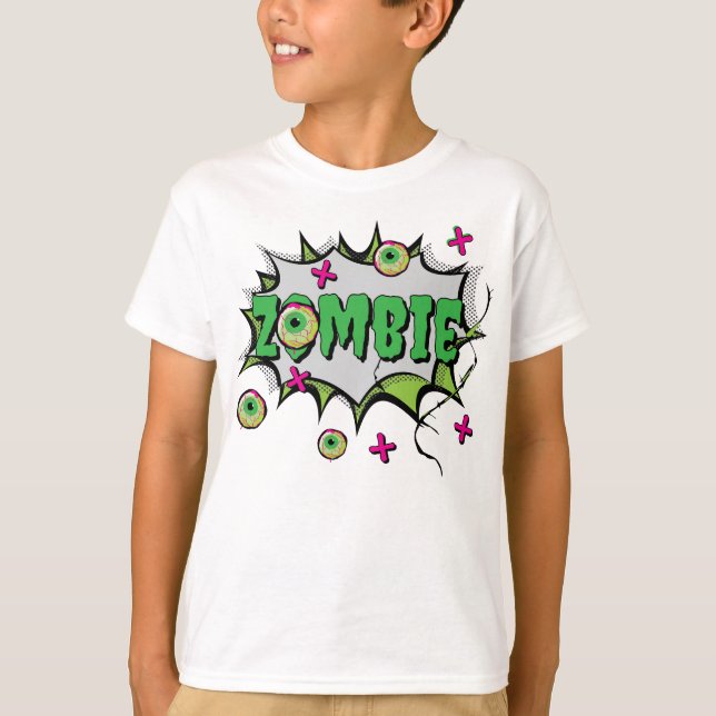T-shirt Fun Funky Zombie Halloween (Devant)