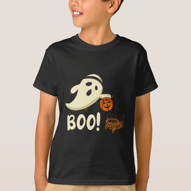 T-shirt Fun Ghost Player Boo Bysketbyll Costume d'Hallowee (Devant)