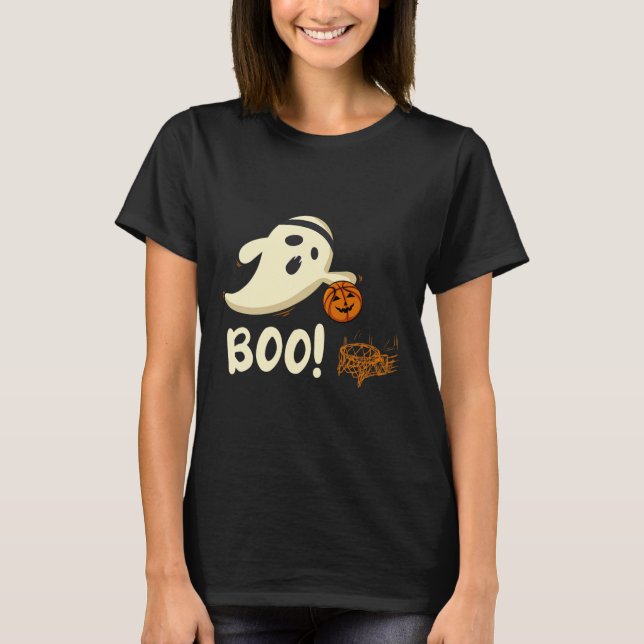 T-shirt Fun Ghost Player Boo Bysketbyll Costume d'Hallowee (Devant)