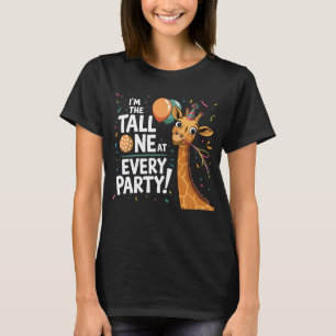T-shirt Fun Giraffe Party Design - Je suis le Tall One!