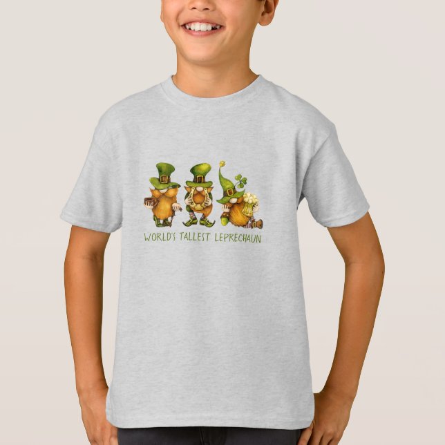 T-shirt Fun Gnomes Tallest Leprechaun St Patrick's Day (Devant)