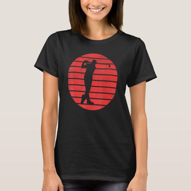T-shirt Fun Golf Swing Golf Club Silhouette Sur Red Su (Devant)