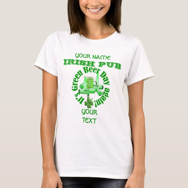T-shirt Fun green beer day St Patrick's (Devant)