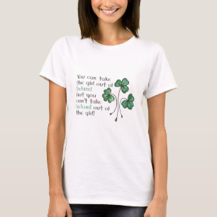 T-shirt Fun Green Shamrock Irish Girl