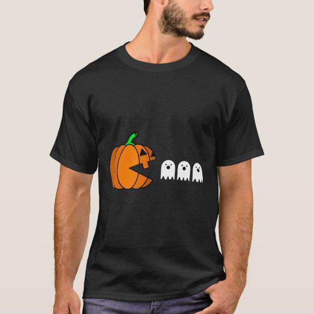 T-shirt Fun Halloween Citrouille manger Ghost (Devant)